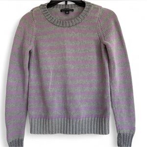 Banana Republic Striped Gray and Purple Women's Sweater
